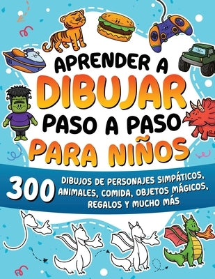 Paperback book titled "Aprender a dibujar paso a paso para niños" by Special Art Learning, featuring colorful animal, vehicle, and robot drawings.
