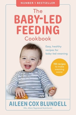 Paperback copy of The Baby Led Feeding Cookbook by Gill Books, showing the front cover with colorful food illustrations.