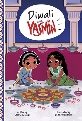 Paperback book titled "Diwali with Yasmin" by Picture Window Books, featuring colorful illustrations of a girl celebrating Diwali.