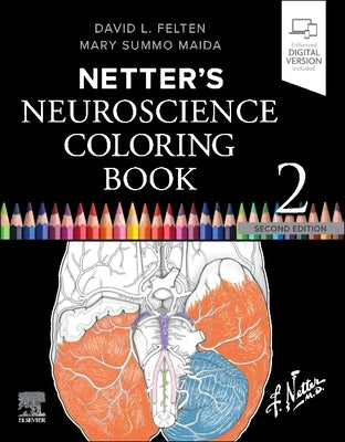Paperback Netter's Neuroscience Coloring Book by Elsevier featuring detailed brain and nervous system illustrations for learning.