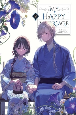 Paperback of My Happy Marriage, Vol. 9 light novel by Yen On, featuring cover art with characters from the series.
