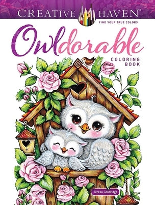 Paperback Creative Haven Owldorable Coloring Book by Dover Publications featuring whimsical owl illustrations on the cover.