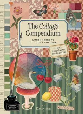 Paperback collage book titled The Collage Compendium by Chronicle Books featuring 2,000 cut-out images for creative projects.