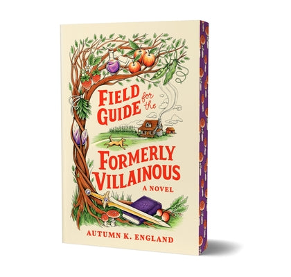 Paperback copy of "Field Guide for the Formerly Villainous" Deluxe Edition by Poisoned Pen Press with illustrated cover art.