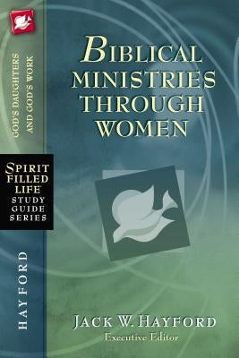 Paperback Bible study book titled "Biblical Ministries Through Women" by HarperChristian Resources, featuring a plain cover design.