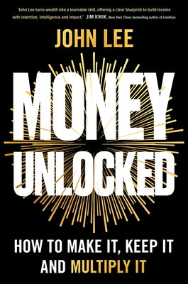 Paperback book titled "Money Unlocked: How to Make It, Keep It and Multiply It" by Hay House Business, with a colorful cover design.