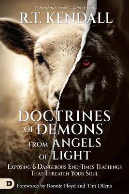Paperback book titled "Doctrines of Demons from Angels of Light" by Destiny Image, featuring a cover with spiritual imagery.