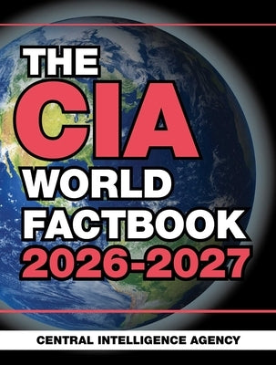Paperback copy of The CIA World Factbook 2026-2027 by Skyhorse Publishing, showing the front cover with world maps and text.