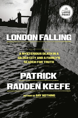 Paperback of "London Falling" by Random House Large Print, showing the book cover with cityscape and mysterious design elements.