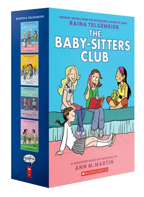 Set of four paperback graphic novels from The Baby-Sitters Club series by Graphix, featuring colorful cover art.