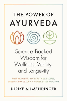 Paperback book titled "The Power of Ayurveda" by Shambhala, featuring a cover with traditional Ayurvedic symbols and vibrant colors.