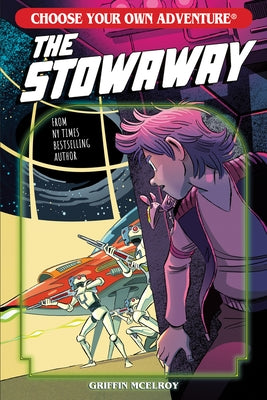 Paperback "The Stowaway" Choose Your Own Adventure book with colorful cover and illustrated pages.