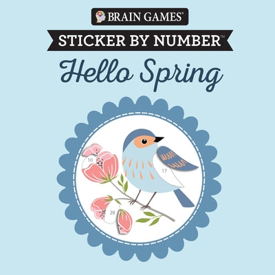 Brain Games Sticker by Number Compact Edition paperback activity book featuring spring-themed Easter basket filler for kids and adults.