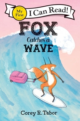 Paperback book titled "Fox Catches a Wave" by Greenwillow Books, featuring an illustration of a fox riding a wave on the cover.