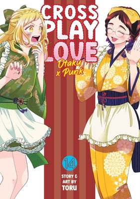 Paperback of Crossplay Love: Otaku X Punk Vol. 14 manga by Seven Seas, featuring colorful manga cover art with characters in vibrant outfits.