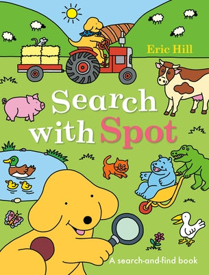 Paperback "Search with Spot" search-and-find book by Warne Frederick & Company featuring colorful illustrations of a dog and children.