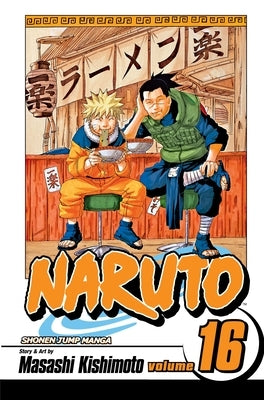 Paperback Naruto Vol. 16 manga by Viz Media featuring colorful cover art with Naruto Uzumaki and other characters.