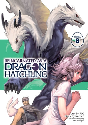 Paperback manga volume 8 of Reincarnated as a Dragon Hatchling by Seven Seas, featuring colorful cover art with dragon illustrations.