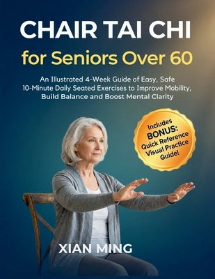Paperback Tai Chi for Seniors guide by Anchor Publishing LLC showing illustrated exercises for improving mobility and balance.
