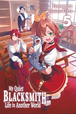 Paperback of My Quiet Blacksmith Life in Another World Volume 5 light novel by Jnc, showing the cover with fantasy artwork.