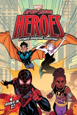 Paperback Marvel After-School Heroes Ultimate Adventure Collection by Simon Spotlight, featuring colorful superhero characters and vibrant cover art.