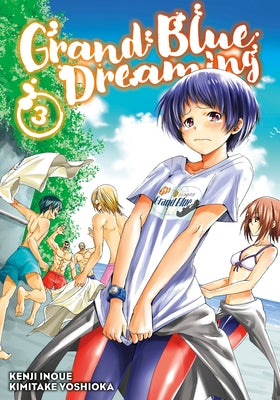 Paperback of Grand Blue Dreaming 3 manga by Kodansha Comics, showing colorful cover art with characters and title text.
