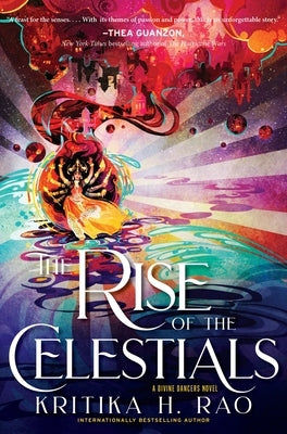 Paperback of The Rise of the Celestials novel by Harper Voyager, featuring celestial-themed cover art with divine dancer illustrations.