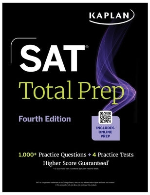 Kaplan Publishing SAT Total Prep paperback book with study guides and practice tests for SAT exam preparation.