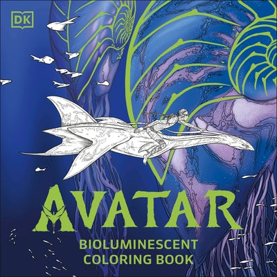 Paperback Avatar bioluminescent coloring book by DK Publishing with glow-in-the-dark pages featuring animated characters.