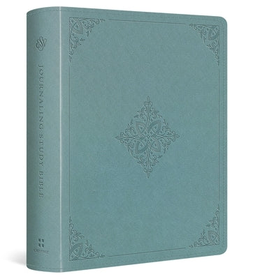 Crossway ESV Journaling Study Bible with Trutone Over Board cover in Paris Sky color featuring Fleur-De-Lis design.