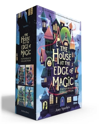 Boxed set of paperback fantasy books including The House at the Edge of Magic, The Tower at the End of Time, and The Bookshop at the End.