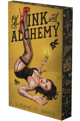 Paperback of Of Ink and Alchemy: A Dark Romance by Podium Publishing, featuring dark, mysterious cover art.