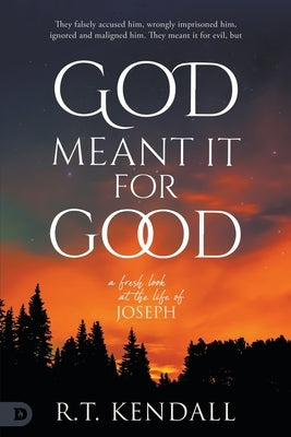 Paperback book titled "God Meant It for Good" by Destiny Image Incorporated, featuring a cover with biblical artwork.