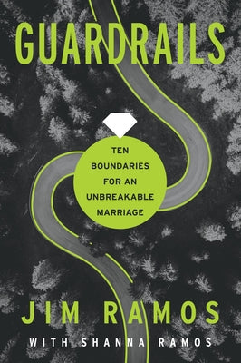Paperback book titled "Guardrails: Ten Boundaries for an Unbreakable Marriage" by David C Cook, featuring a cover with a couple walking along a path.