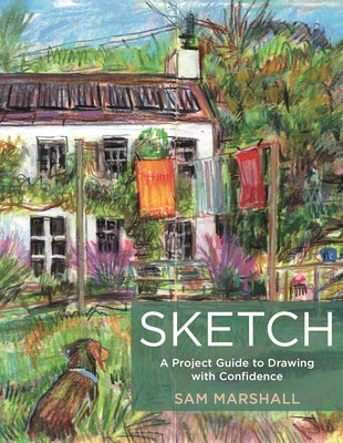 Paperback sketch book titled "Sketch: A Project Guide to Drawing with Confidence" by Herbert Press, featuring a cover with drawing tools.