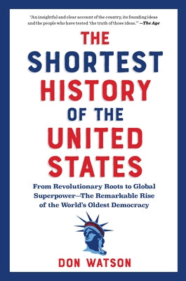 Paperback of "The Shortest History of the United States" by Experiment, showing the book cover with title and author details.