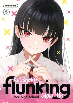 Paperback of Kusunoki's Flunking Her High School Glow-Up 5 manga by Kodansha Comics, showing the colorful cover art.