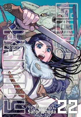 Paperback of Golden Kamuy Vol. 22 manga by Viz Media featuring cover art with characters in a snowy landscape.