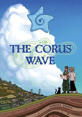Paperback copy of The Corus Wave by Avery Hill Publishing, featuring a colorful illustrated cover.