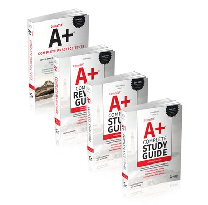 Sybex Comptia A+ Complete Certification Kit paperback book for Core 1 (220-1201) and Core 2 (220-1202) exams with study guides.