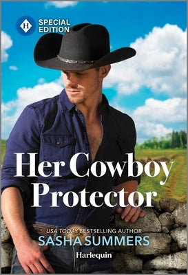 Mass market paperback of "Her Cowboy Protector" by Harlequin Special Edition featuring a romantic cover with a cowboy and a woman.