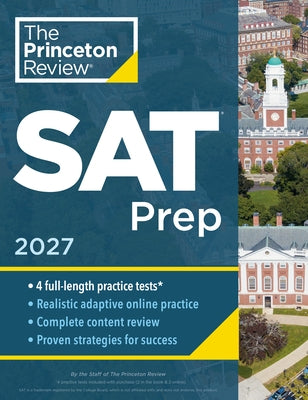 Princeton Review SAT Prep paperback with 4 full-length practice tests, review material, and online tools for exam preparation.
