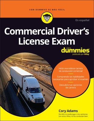 Paperback book titled "Commercial Driver's License Exam Para Dummies" by For Dummies, featuring a cover with text and graphics.