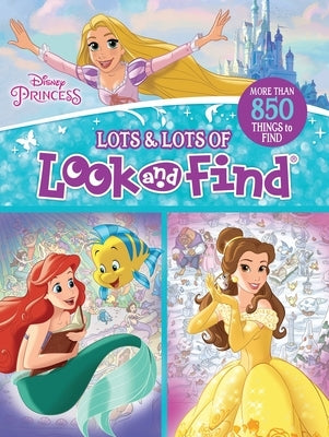 Paperback Disney Princess Look and Find book by Pi Kids featuring colorful pages with princess characters and hidden objects.