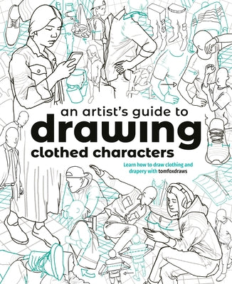 Paperback art book by 3dtotal Publishing showing illustrations of clothed characters, focusing on clothing and drapery drawing techniques.