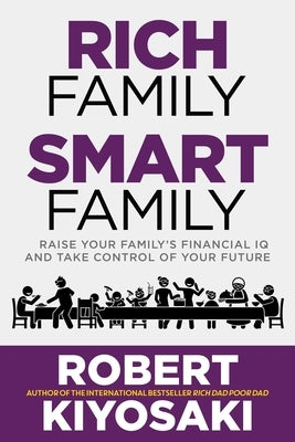 Paperback book titled "Rich Family Smart Family" by Plata Publishing, featuring a cover with family and financial symbols.