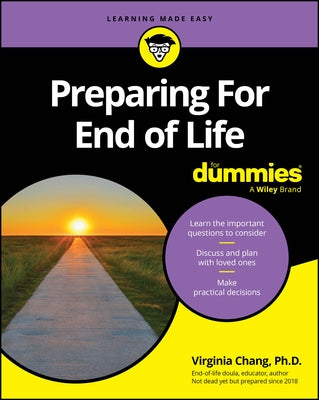 Paperback "Preparing for End of Life for Dummies" book by For Dummies, featuring a cover with text and design elements.