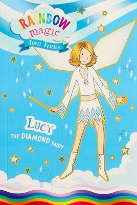 Paperback Rainbow Magic Jewel Fairies #7 Lucy the Diamond Fairy book by Silver Dolphin Books featuring colorful fairy illustration.