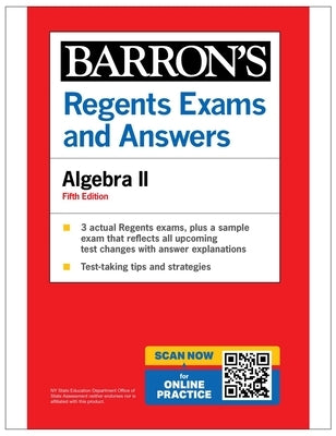 Paperback of Barron's Regents Exams and Answers Algebra II Fifth Edition, featuring a cover with educational graphics and text.