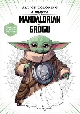 Paperback art book featuring Star Wars: The Mandalorian and Grogu with 100 creative coloring images by Disney Editions.